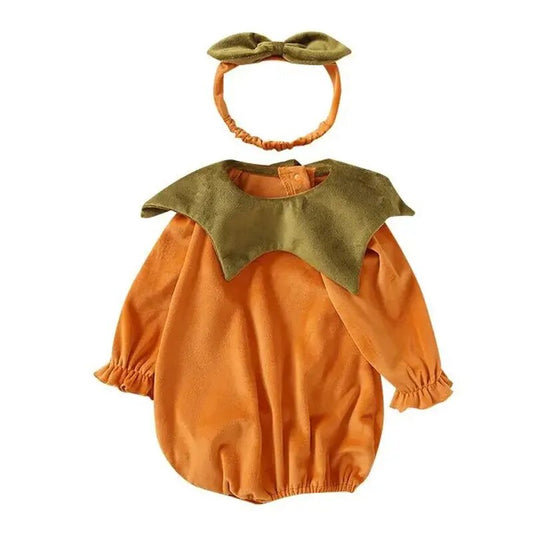 Halloween Baby Pumpkin Dress with Headband